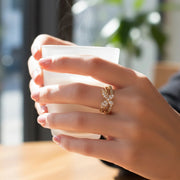 Flutter Into Style: 12-Piece Adjustable Butterfly Ring Set (Gold & Silver Tone)