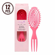 Simply Bella Detangling Flexi Brush with Sectioning Pick Handle – Wet & Dry Snag-Free Hairbrush (Pink) 12 Pcs