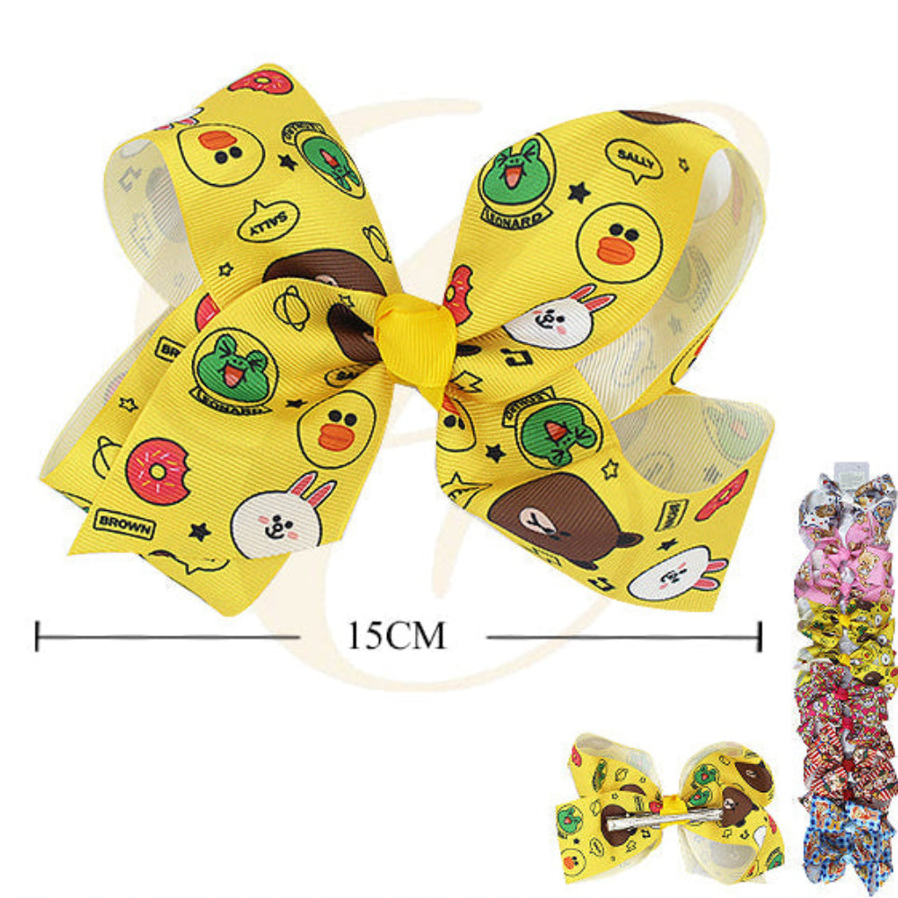 Fun & Fabulous: Jumbo Cartoon Bow Hair Clips!