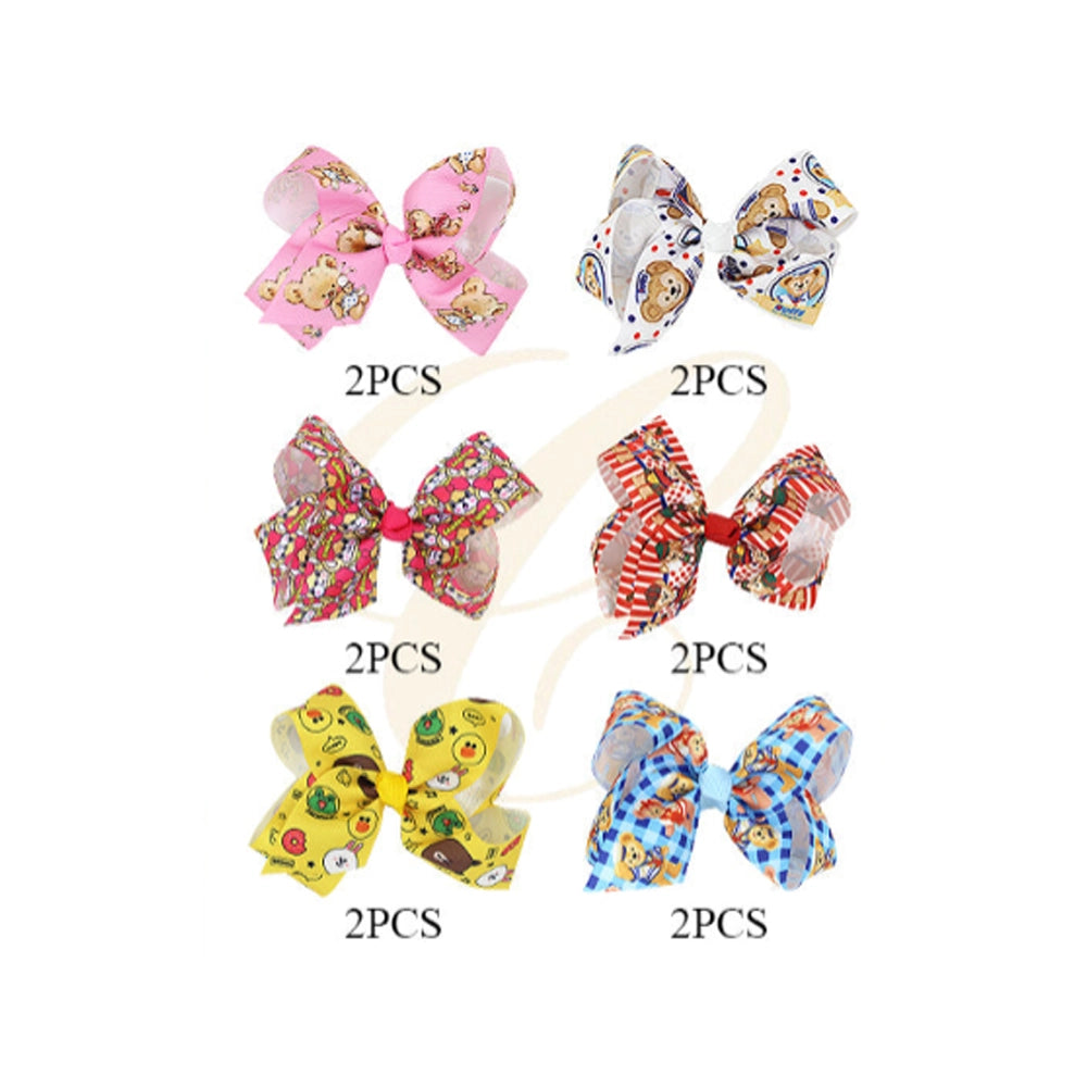 Fun & Fabulous: Jumbo Cartoon Bow Hair Clips!