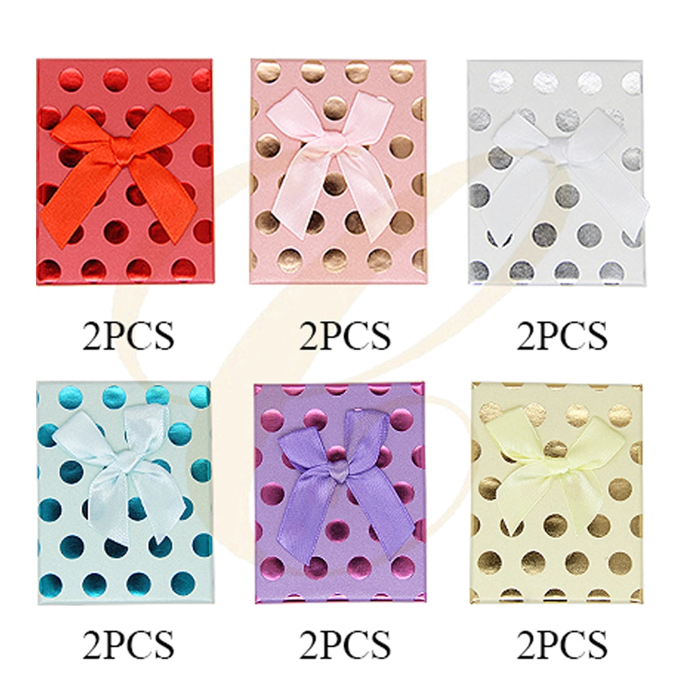 Dazzling Polka Dot Jewelry Gift Box with Satin Bow (9x7cm)