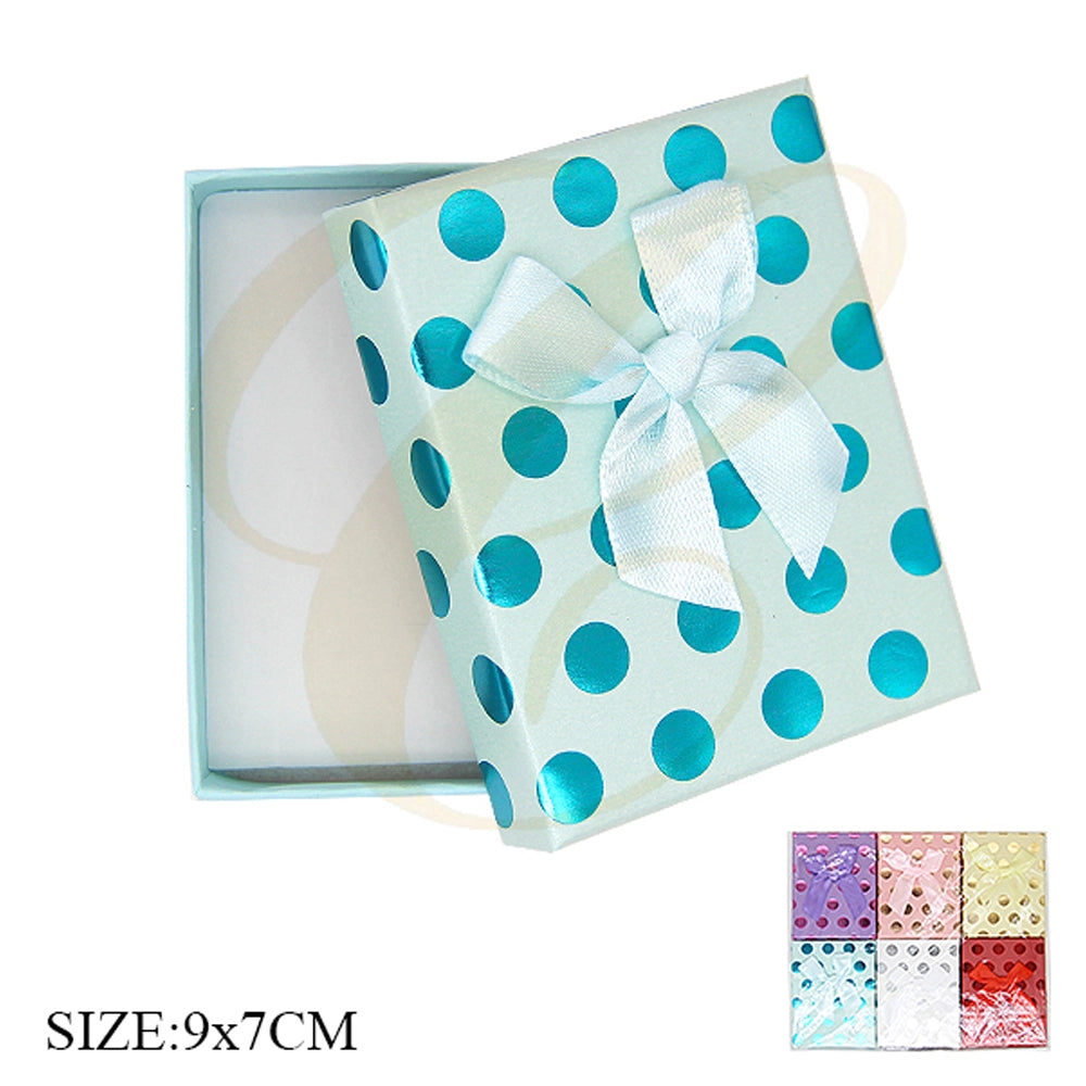 Dazzling Polka Dot Jewelry Gift Box with Satin Bow (9x7cm)