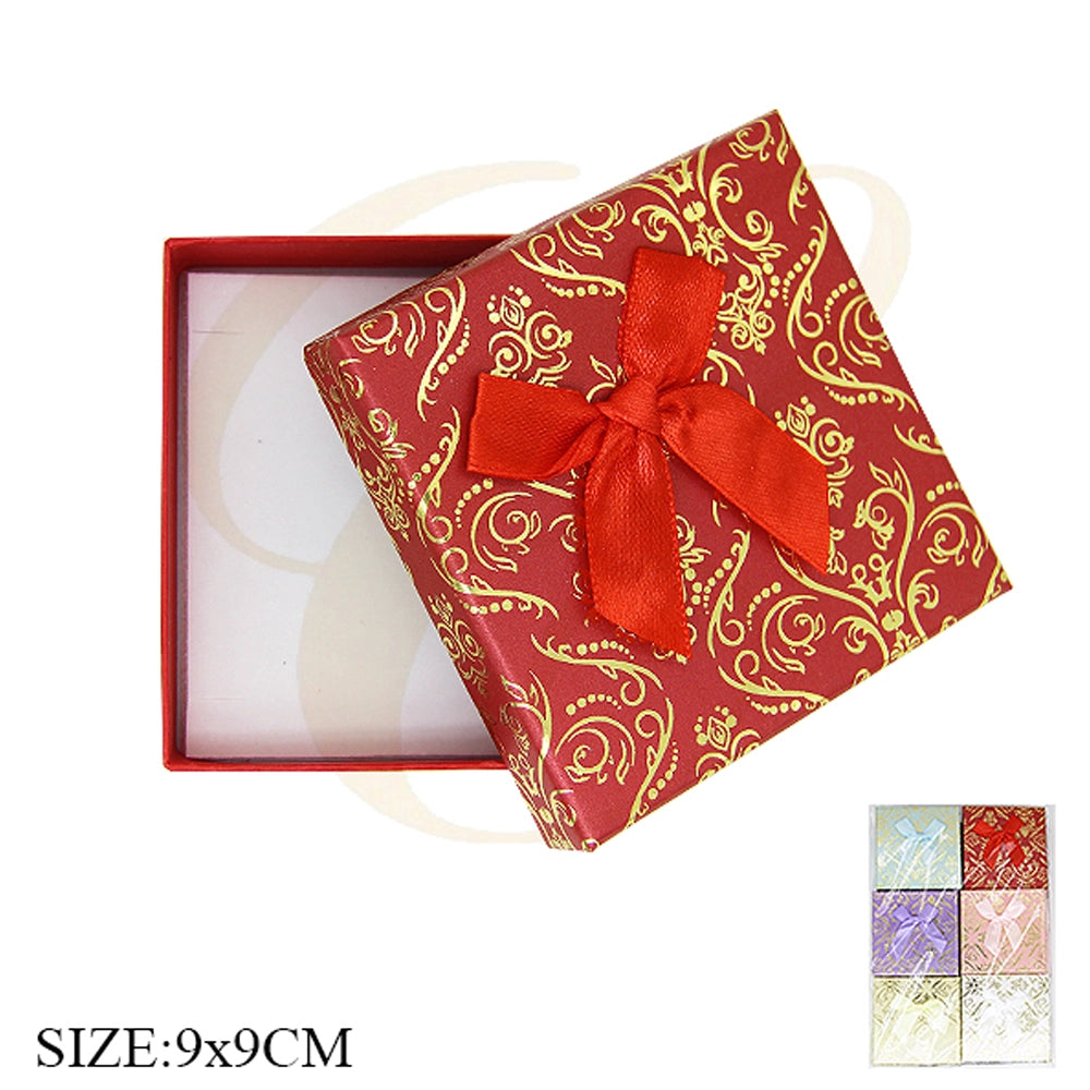 Luxury Red & Gold Brocade Jewelry Gift Box