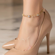 Elegant Gold-Tone Cubic Zirconia Anklet | Dainty CZ Ankle Bracelet