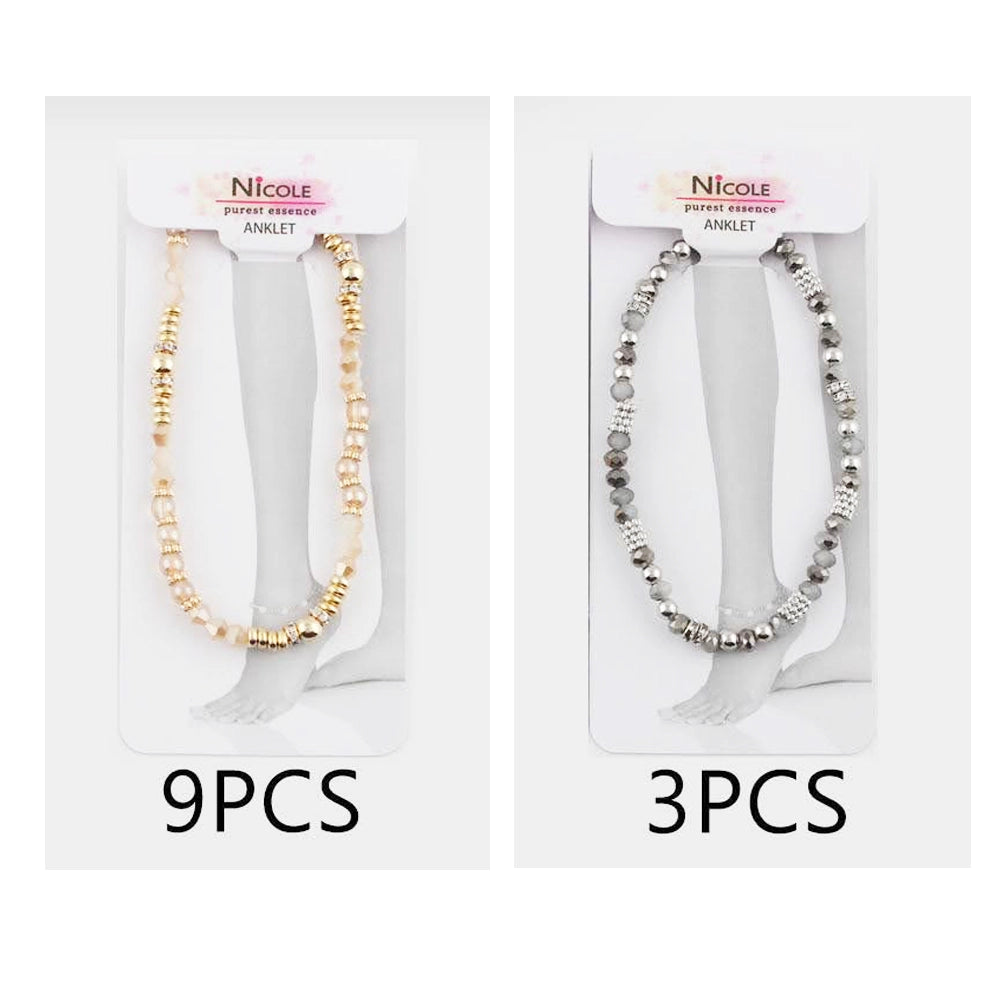 Chic Glass Bead Stretch Anklet - Perfect for Summer Style