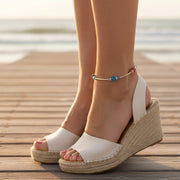 Multi-Color Beaded Gold-Tone Anklet