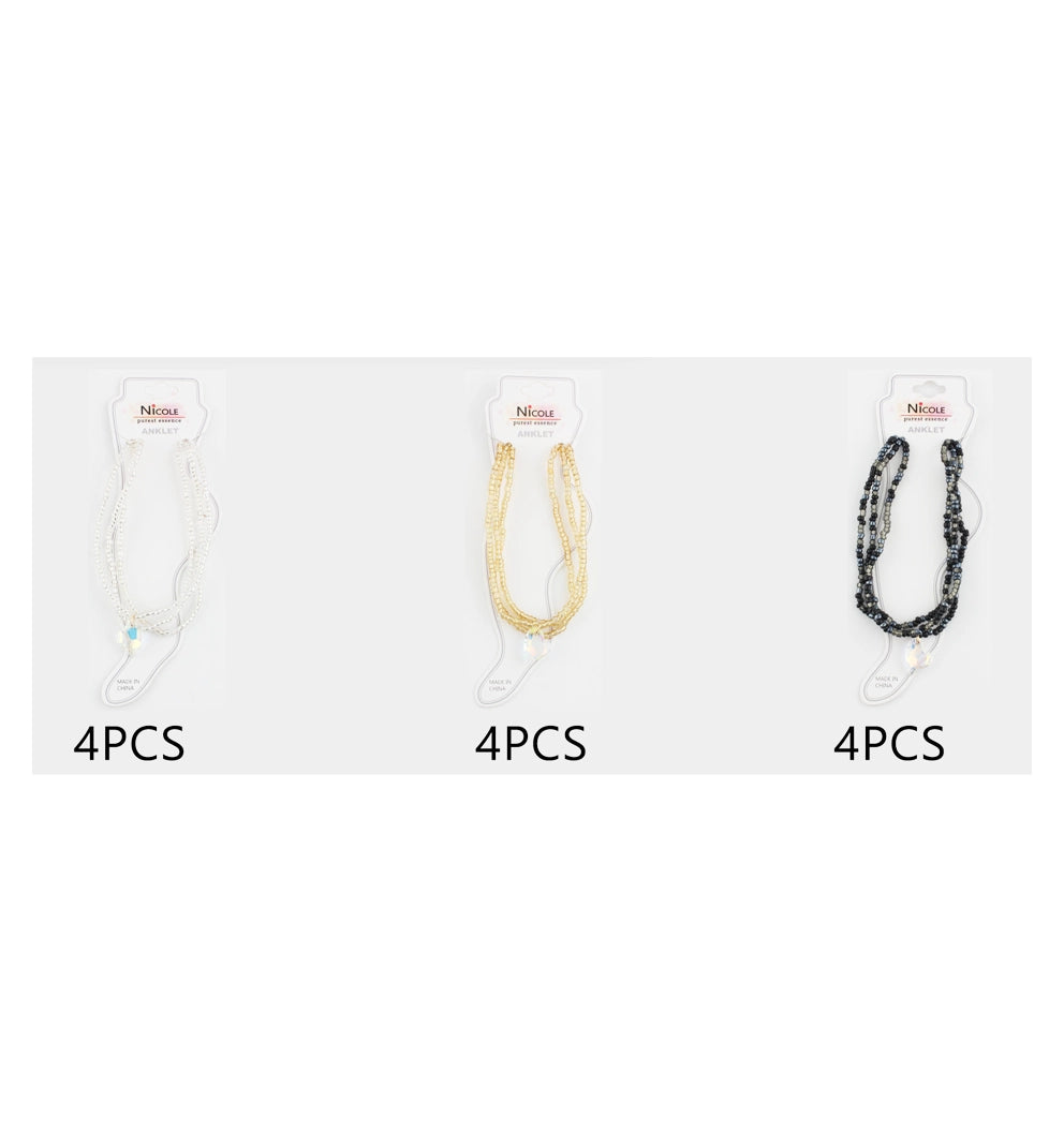 Bohemian Beaded Anklet Set