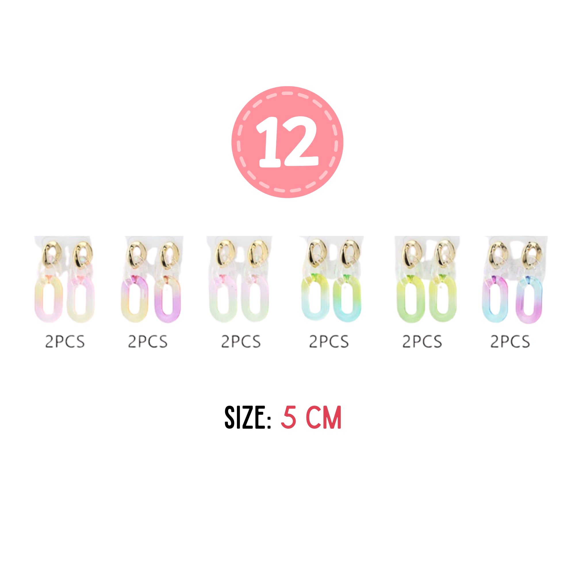 Ombre Resin Link Dangle Earrings | Gradient Acrylic Drop Statement Jewelry