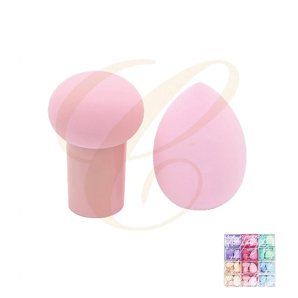 2-Piece Baby Skin Blender Set – Mushroom Head Sponge & Teardrop Beauty Blender for Foundation & Contouring (SCS-0649)
