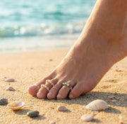 Boho Chic Crystal Beaded Stretch Toe Rings – 3-Piece Set