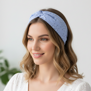 Eyelet Lace Knot Headband - 12-Piece Assorted Pastel Set for Women & Girls (Style SHW-0082)