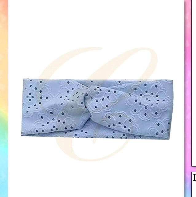 Eyelet Lace Knot Headband - 12-Piece Assorted Pastel Set for Women & Girls (Style SHW-0082)