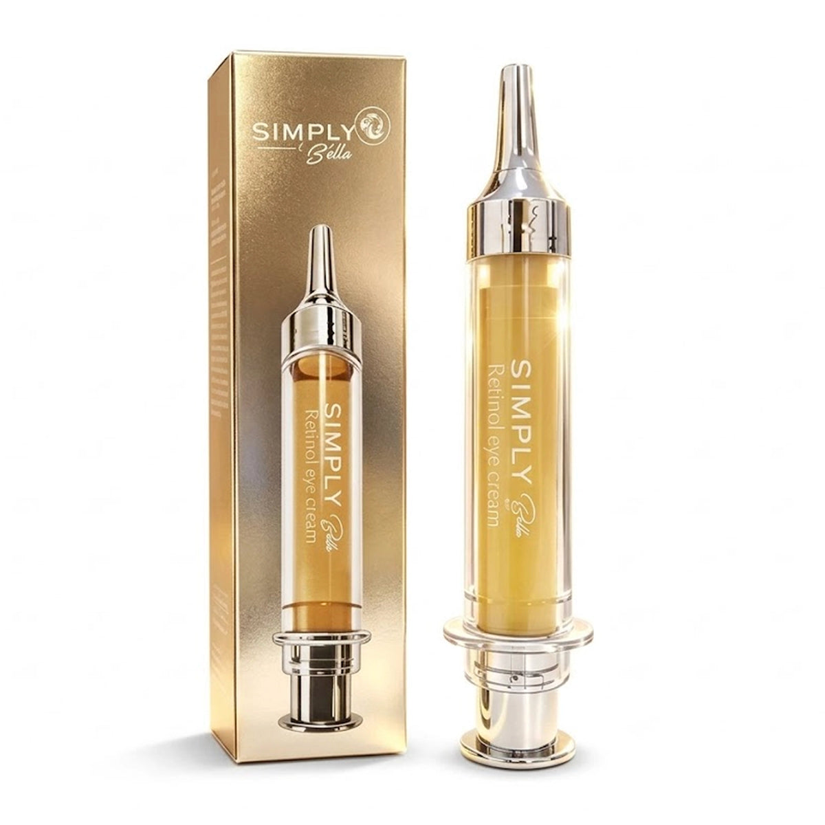Simply Bella Retinol Eye Cream – Anti-Aging Smoothing & Firming Under-Eye Treatment in Precision Syringe Dispenser