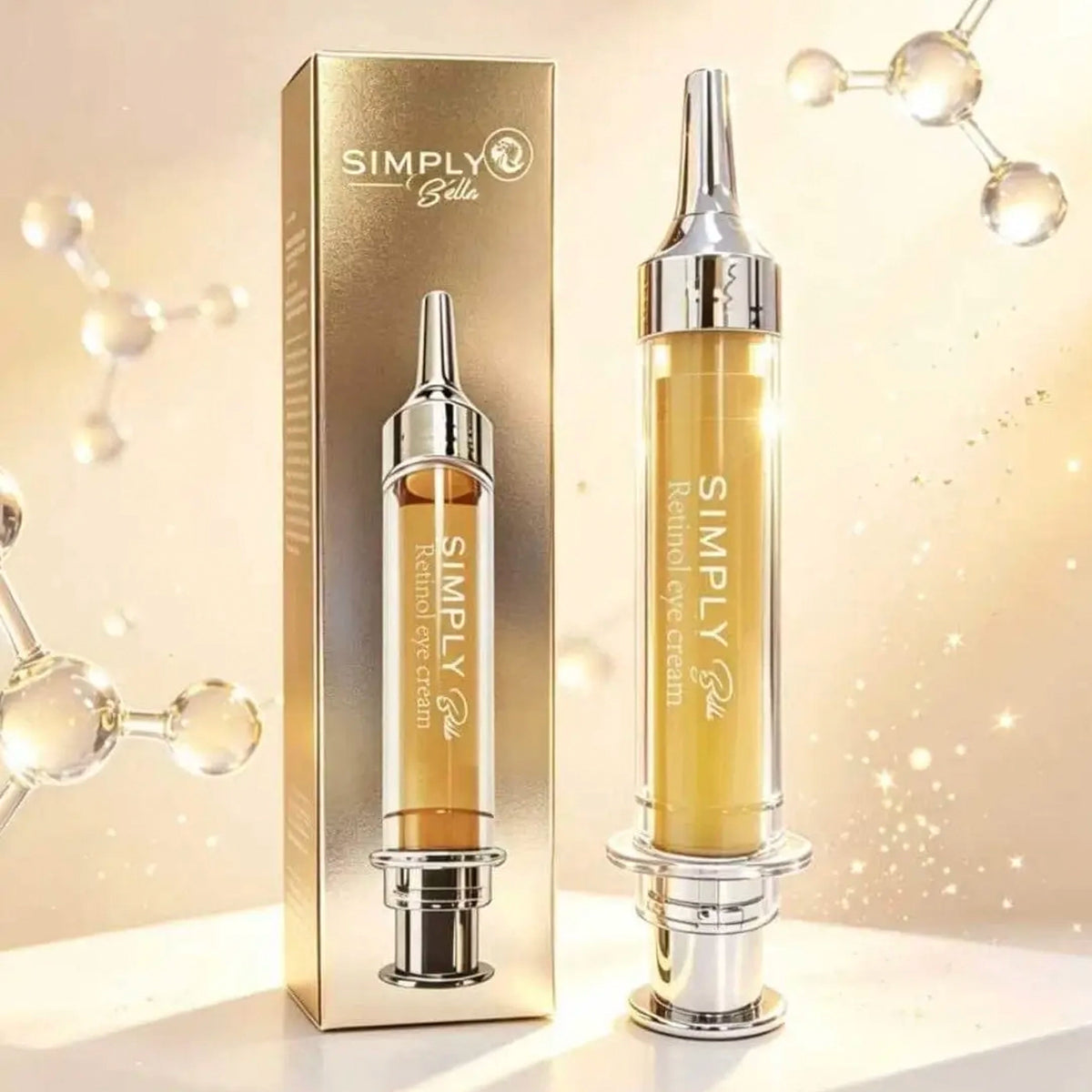 Simply Bella Retinol Eye Cream – Anti-Aging Smoothing & Firming Under-Eye Treatment in Precision Syringe Dispenser