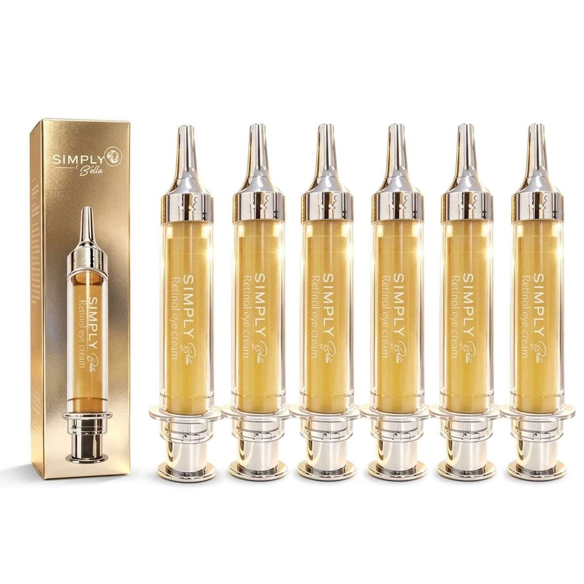 Simply Bella Retinol Eye Cream – Anti-Aging Smoothing & Firming Under-Eye Treatment in Precision Syringe Dispenser