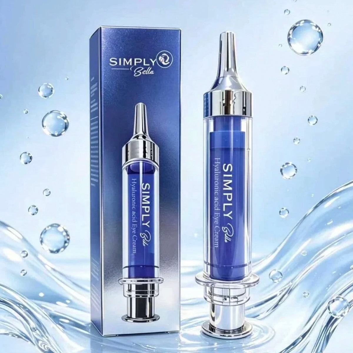 Simply Bella Hyaluronic Acid Eye Cream – Intense Hydrating & Plumping Under-Eye Treatment in Precision Syringe Dispenser
