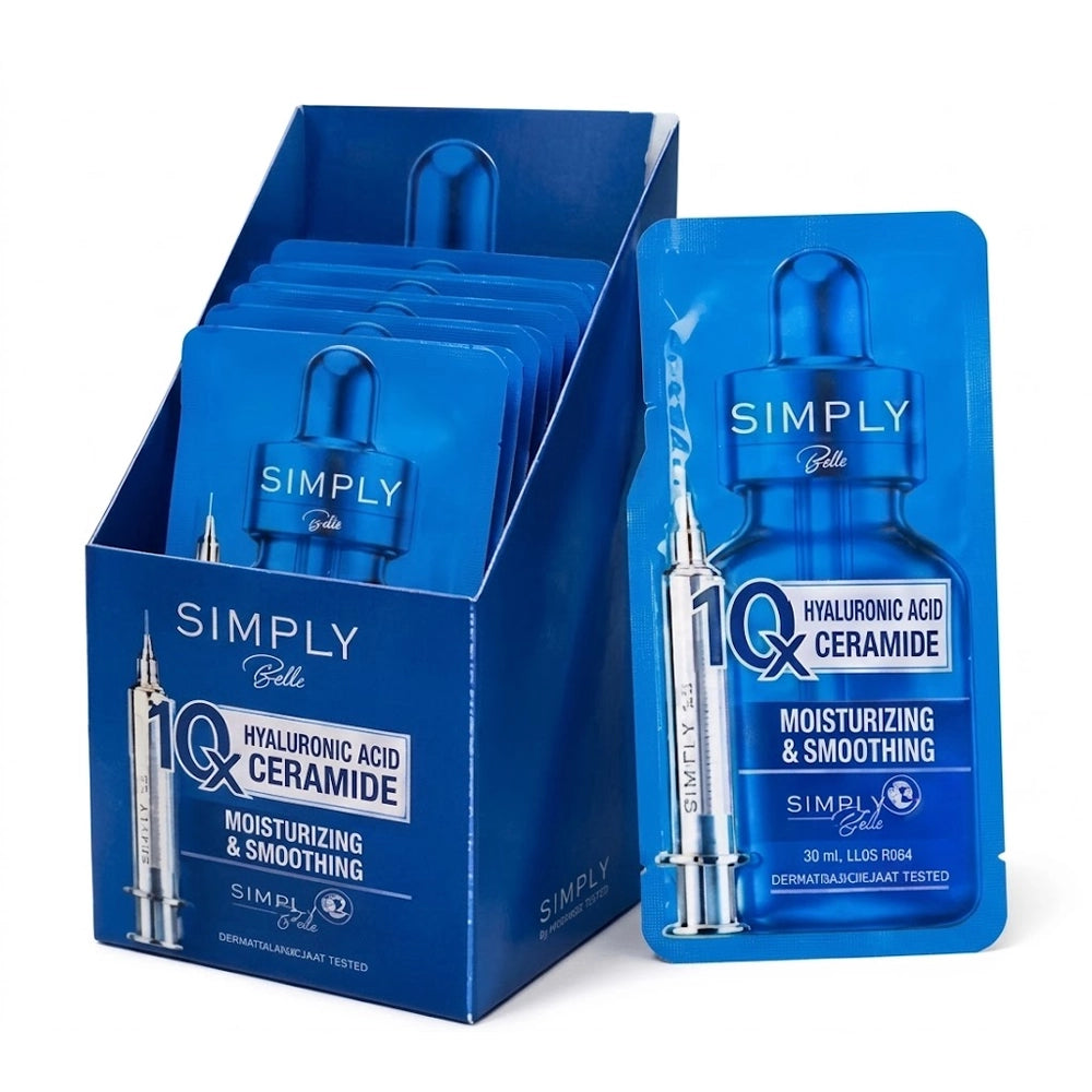 Simply Bella Hyaluronic Acid & Ceramide Face Mask Pack (24 Pcs)