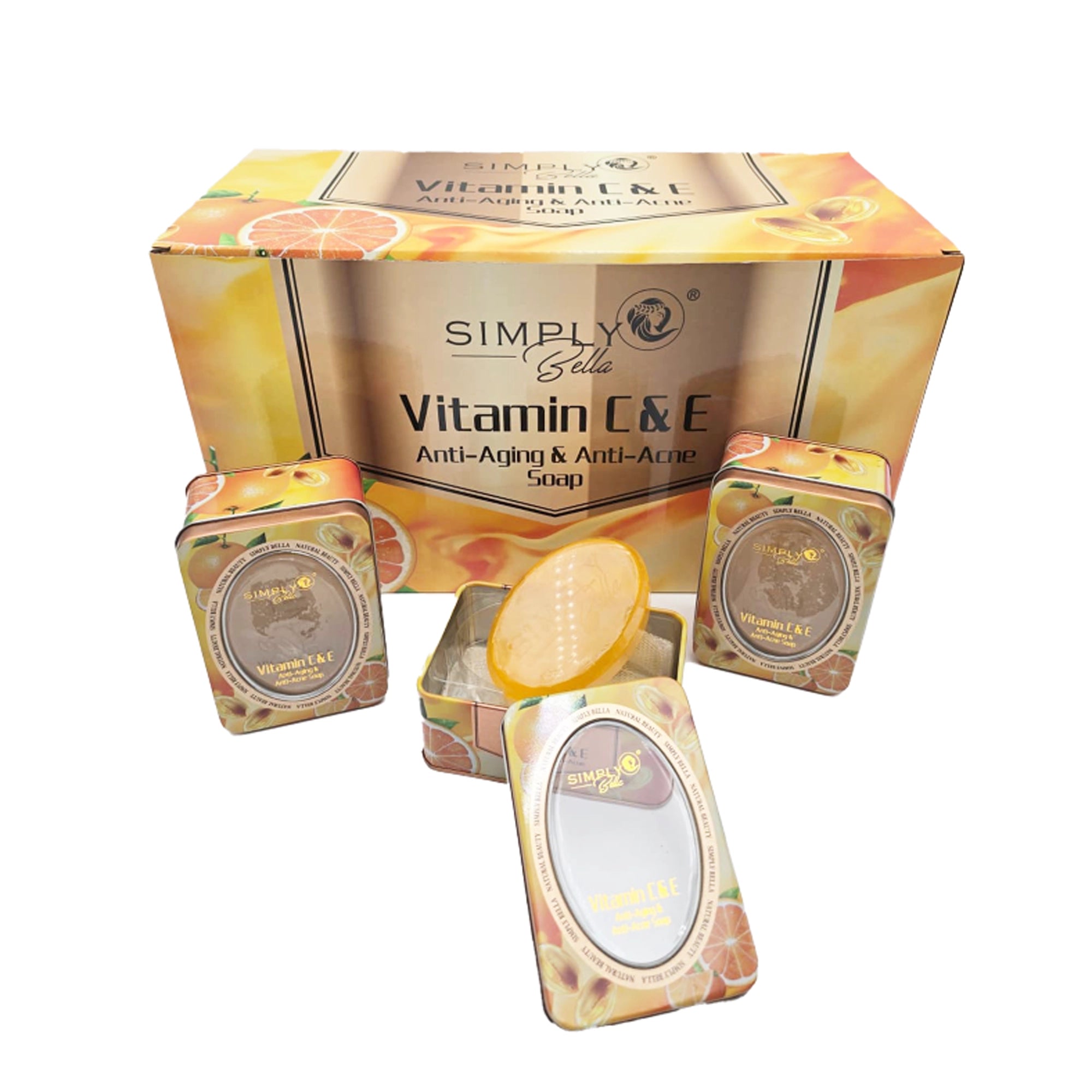 Simply Bella - Luxury Vitamin C & E Anti-Aging & Anti-Acne Soap with Gift Box
