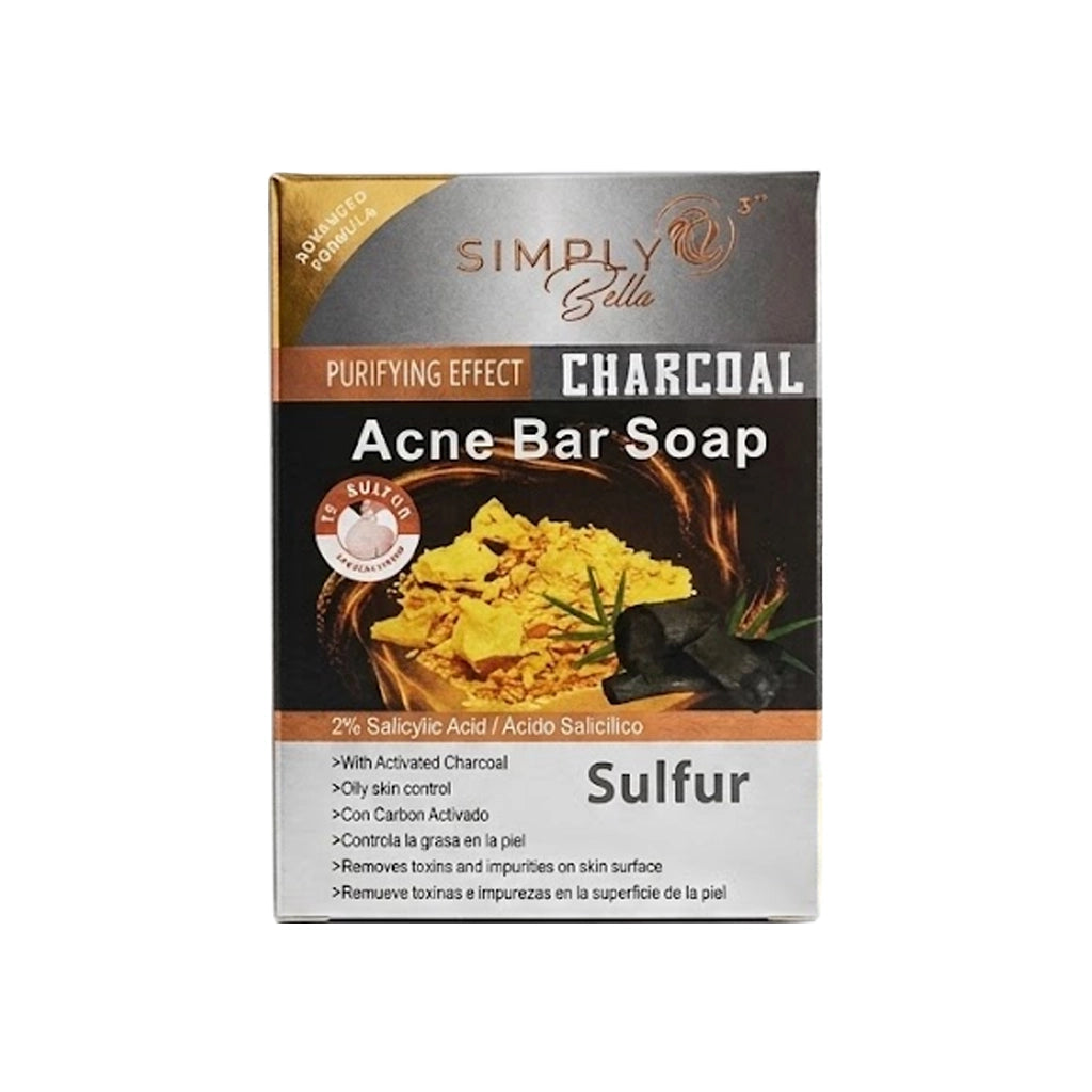 SImply Bella - Activated Charcoal & Sulfur Acne Cleansing Bar Soap (6pk)