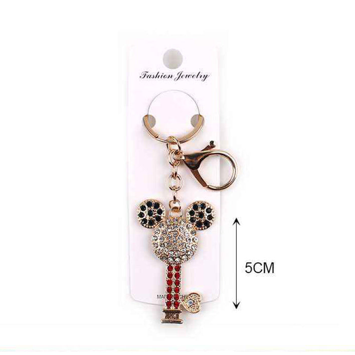 Sparkling Rhinestone Cartoon Mouse Key Charm Keychain – Crystal Bag Charm & Purse Clip Accessory (SKC7)