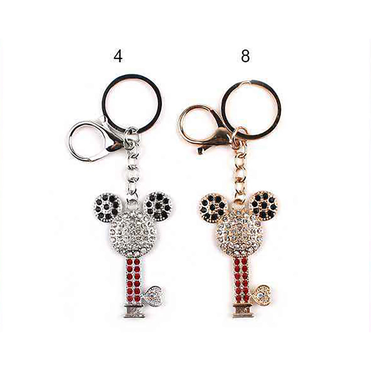 Sparkling Rhinestone Cartoon Mouse Key Charm Keychain – Crystal Bag Charm & Purse Clip Accessory (SKC7)