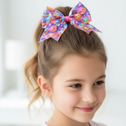 12Pcs Colorful Galaxy Kawaii Food Print Cheer Bow Set - 18cm Large Hair Accessories (SN24)