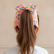 Cute Kawaii Dim Sum Large Hair Bows for Girls – 18cm (7-Inch) Grosgrain Rainbow Cheer Bow, Cute Dumpling Print Hair Accessories for Toddlers & Kids (12-Pack (SN25)