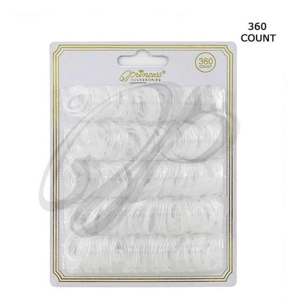 Small Transparent Rubber Ties for Braids, Ponytails & Styling - Princess Accessories (SRB-004C)