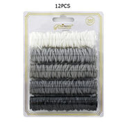 360-Count Neutral Elastic Hair Band Set – 5 Colors (White, Grey, Black) – Bulk Ponytail Holders for All Hair Types (SRB-004GY)