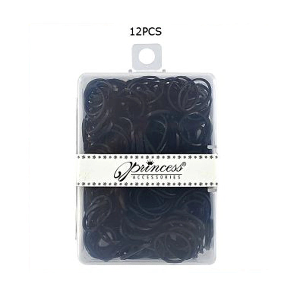 Black Elastic Rubber Hair Ties (SRB-009BK)