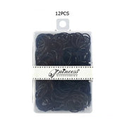 Black Elastic Rubber Hair Ties (SRB-009BK)