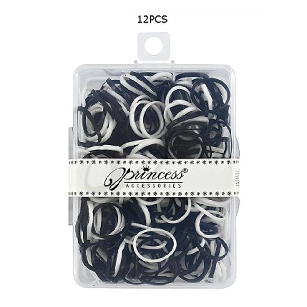 Black and White Elastic Hair Bands (SRB-009BW)