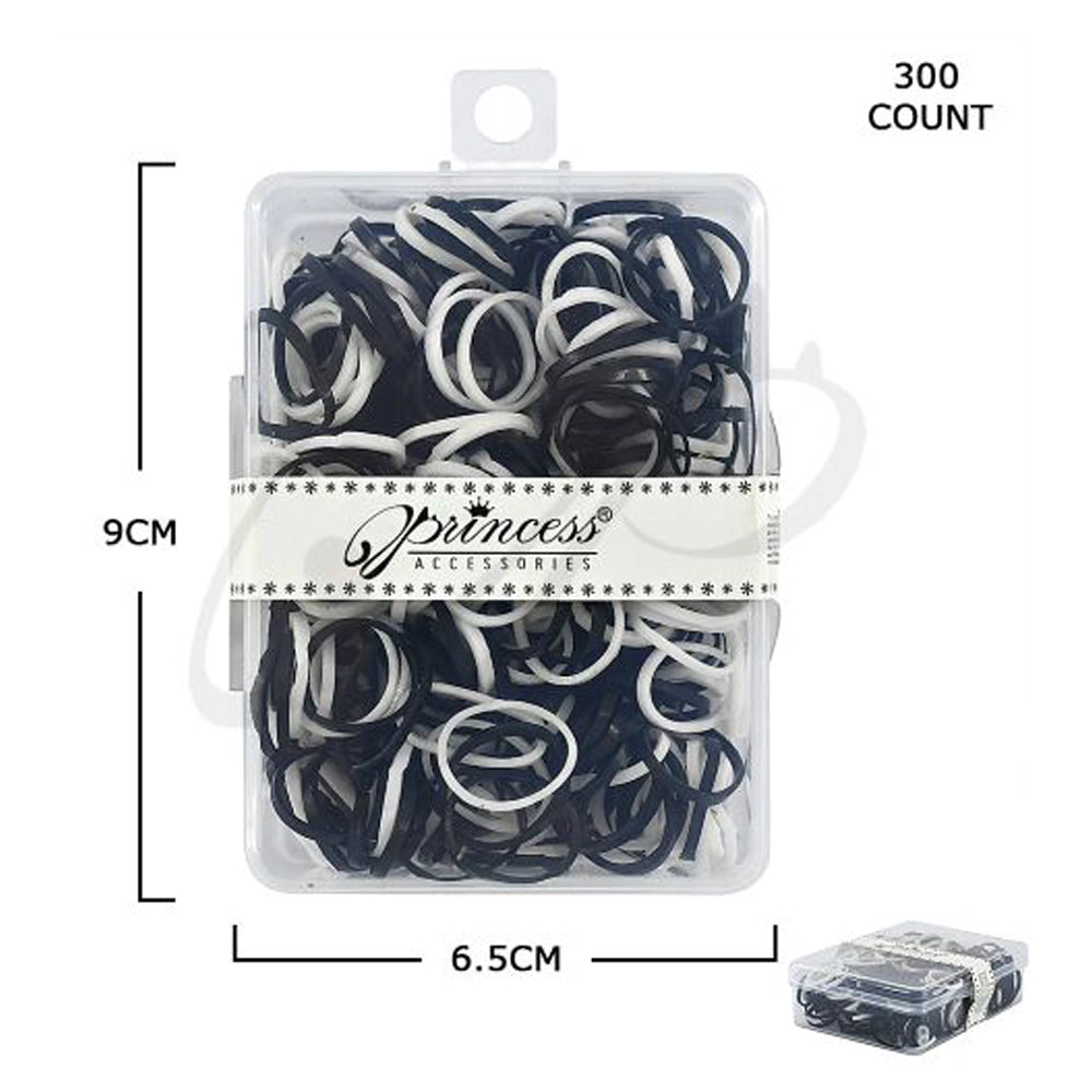 Black and White Elastic Hair Bands (SRB-009BW)