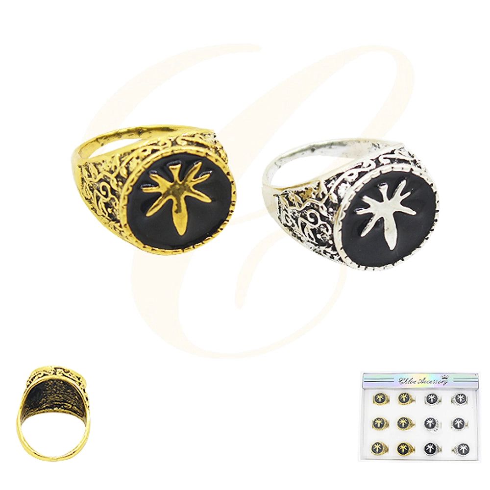Vintage Signet Rings | Black Enamel Gold & Silver Tone Statement Jewelry