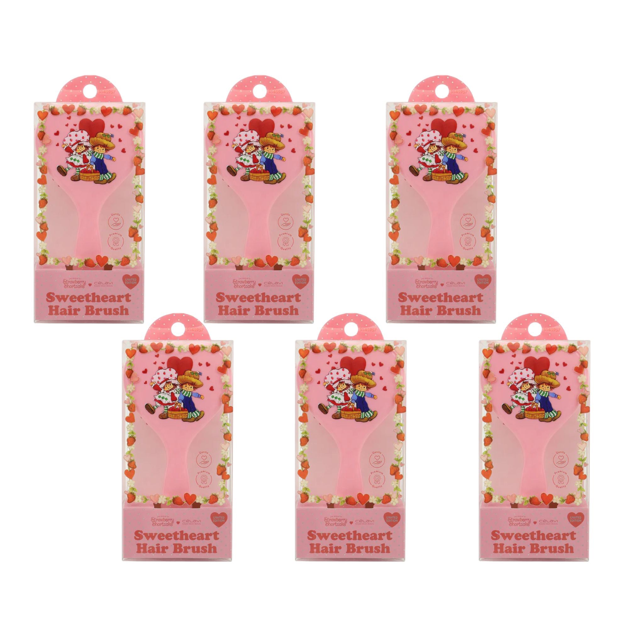 Celavi - Strawberry Shortcake 1pc Hair Brush (V-day)