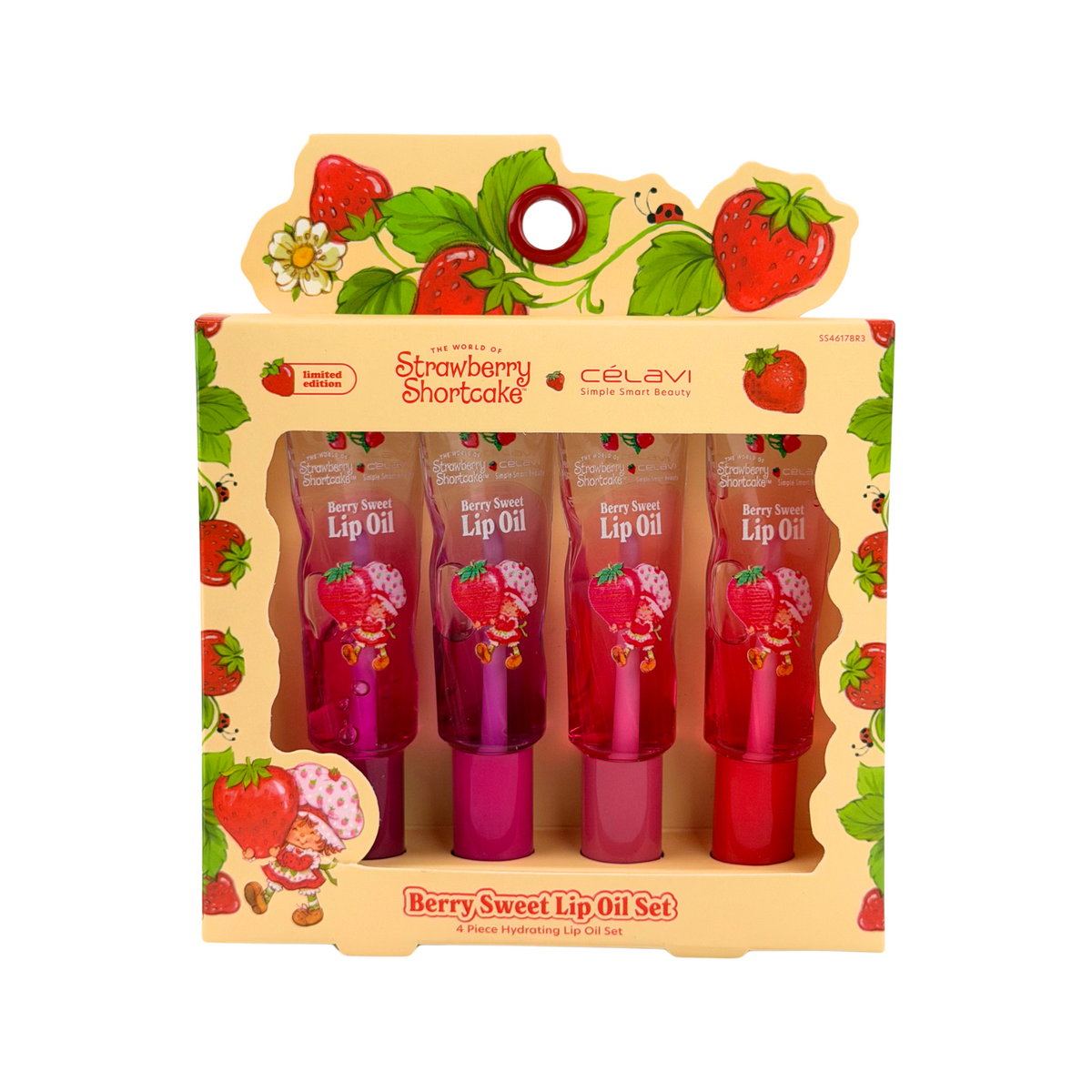 Strawberry Shortcake x CÉLAVI Berry Sweet Lip Oil Set (Limited Edition 4-Piece Collection)
