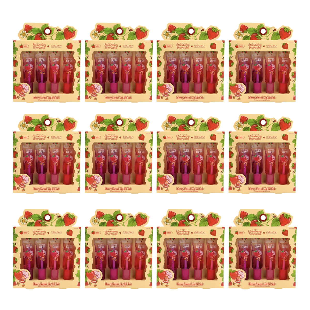 Strawberry Shortcake x CÉLAVI Berry Sweet Lip Oil Set (Limited Edition 4-Piece Collection)