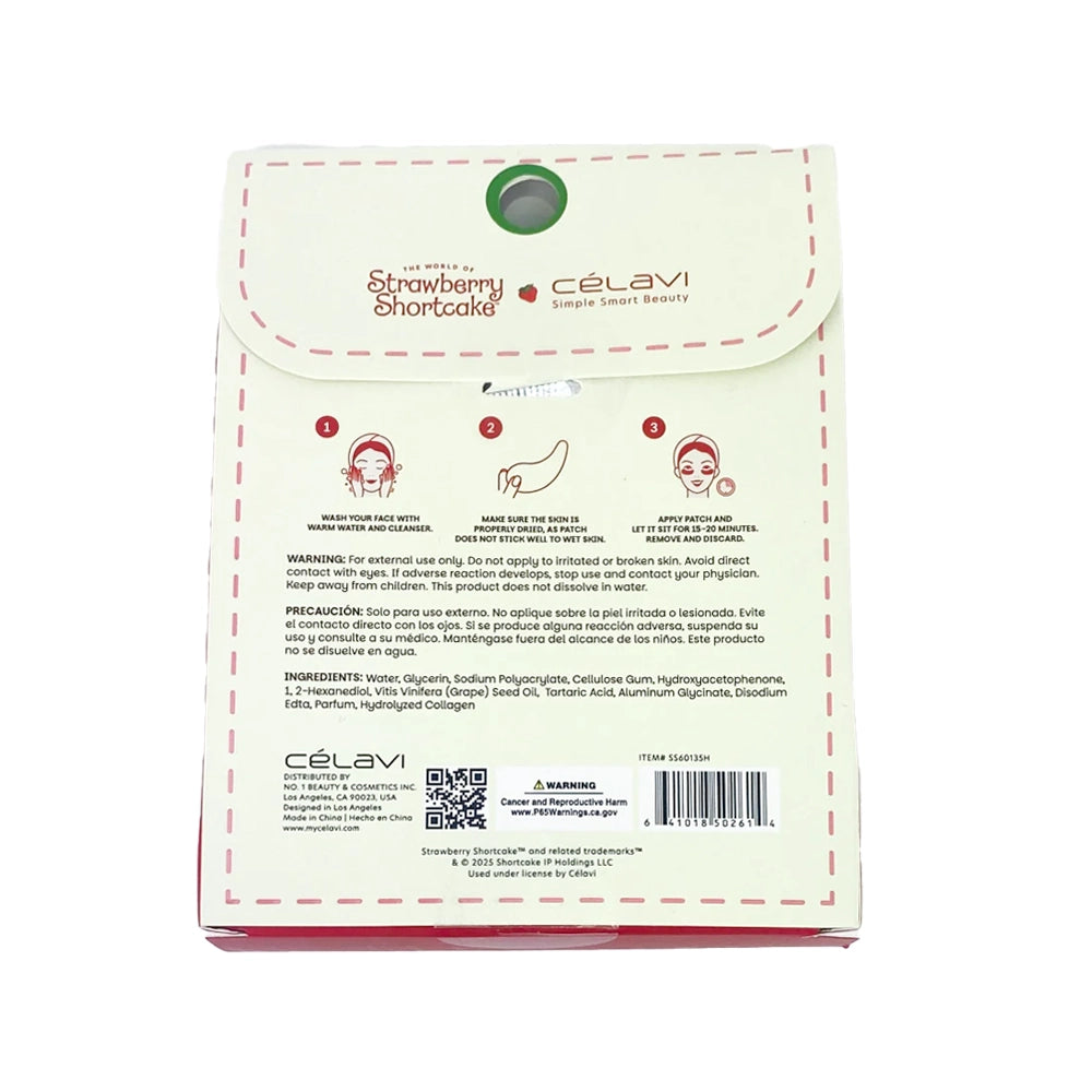 Celavi - Strawberry Shortcake Holiday 5 Pair Printed Under Eye Patches