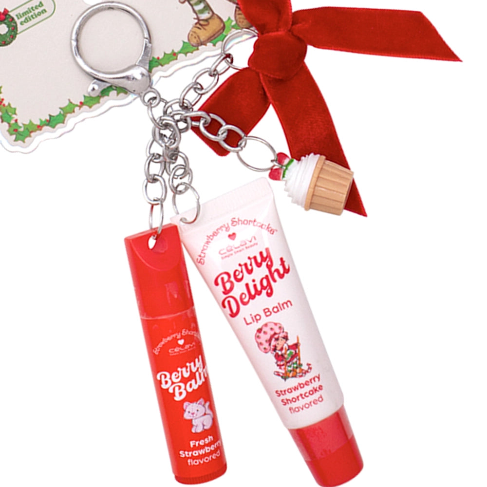Celavi - Strawberry Shortcake Holiday Lip Balm Duo with Keychain