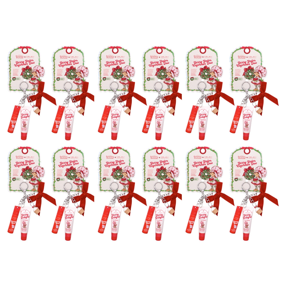 Celavi - Strawberry Shortcake Holiday Lip Balm Duo with Keychain