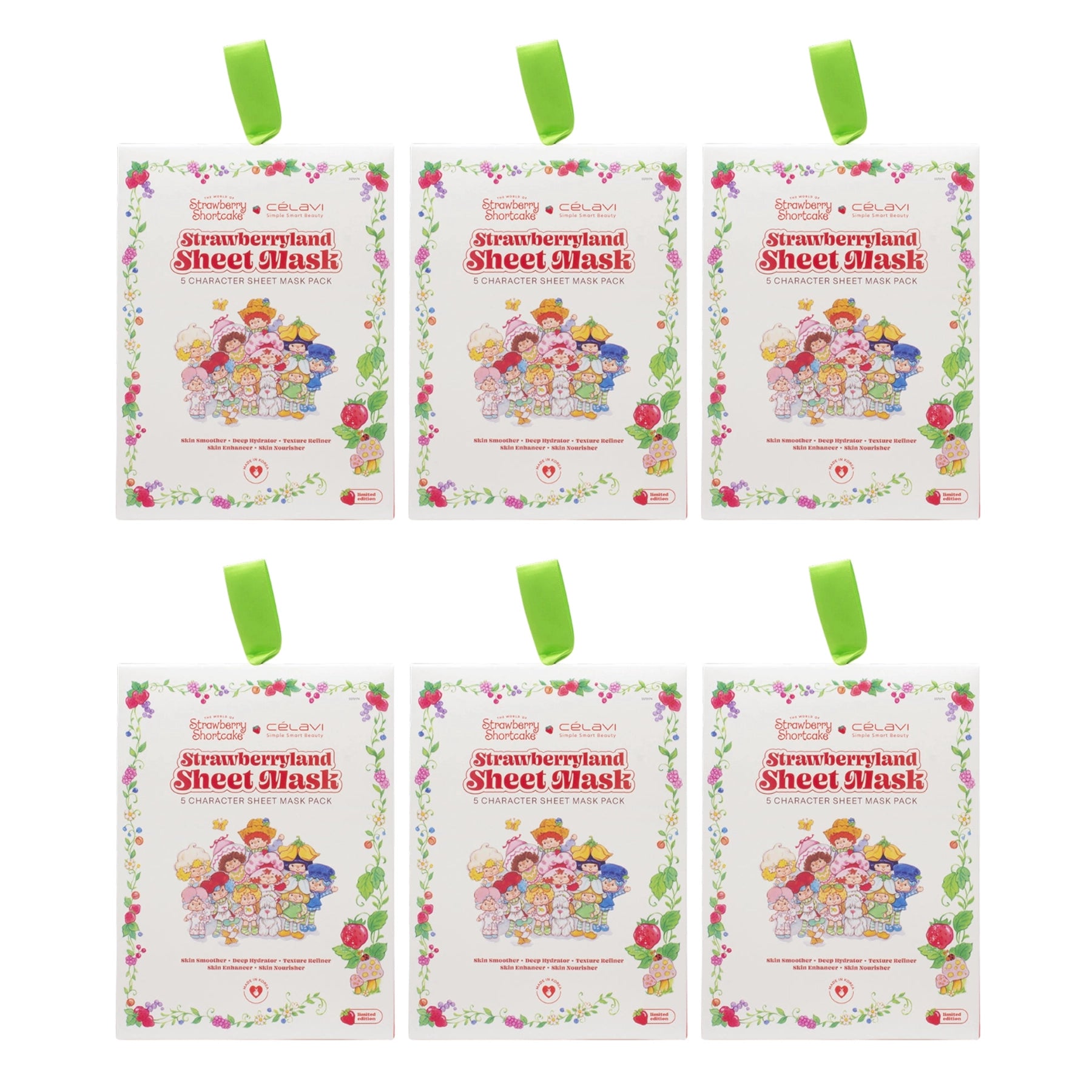 Celavi - Strawberry Shortcake Strawberryland 5 Character Sheet Mask Pack Set