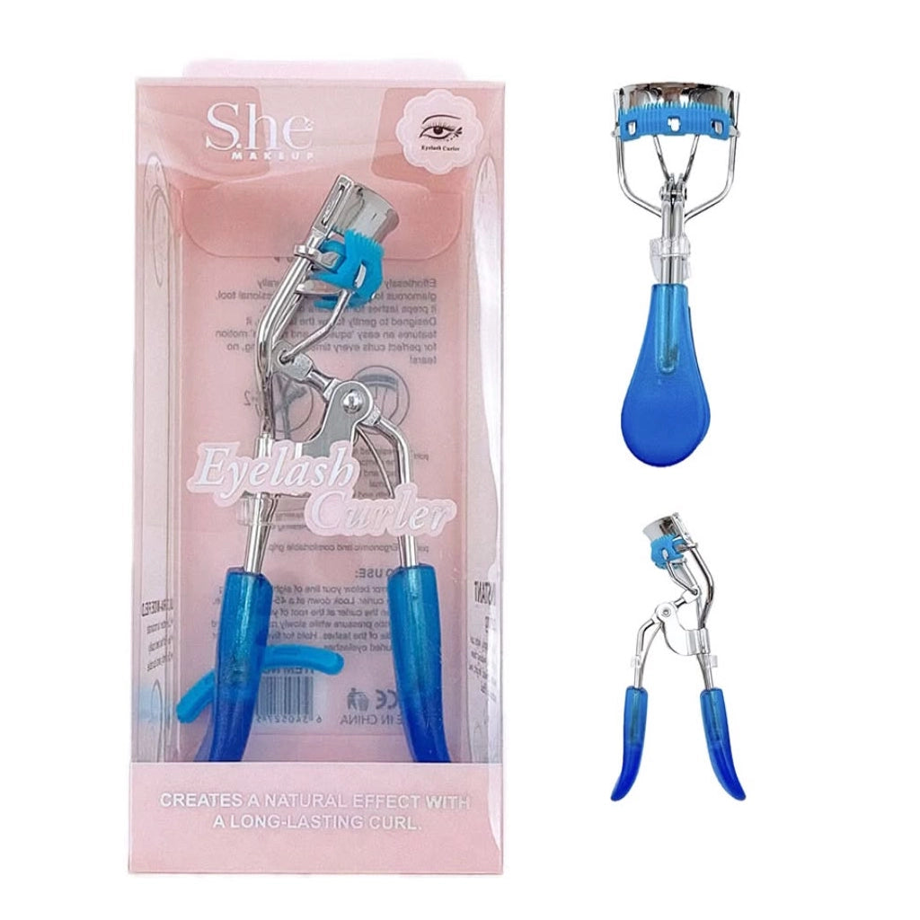 S.HE Makeup Eyelash Curler with Built-in Comb Set – Ergonomic Handle Lash Separator Curler for Long-Lasting Curl