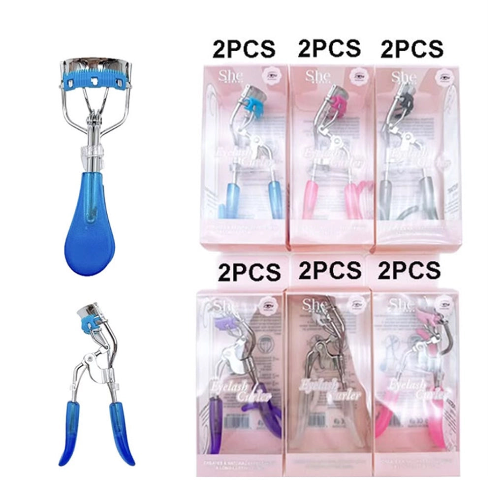 S.HE Makeup Eyelash Curler with Built-in Comb Set – Ergonomic Handle Lash Separator Curler for Long-Lasting Curl
