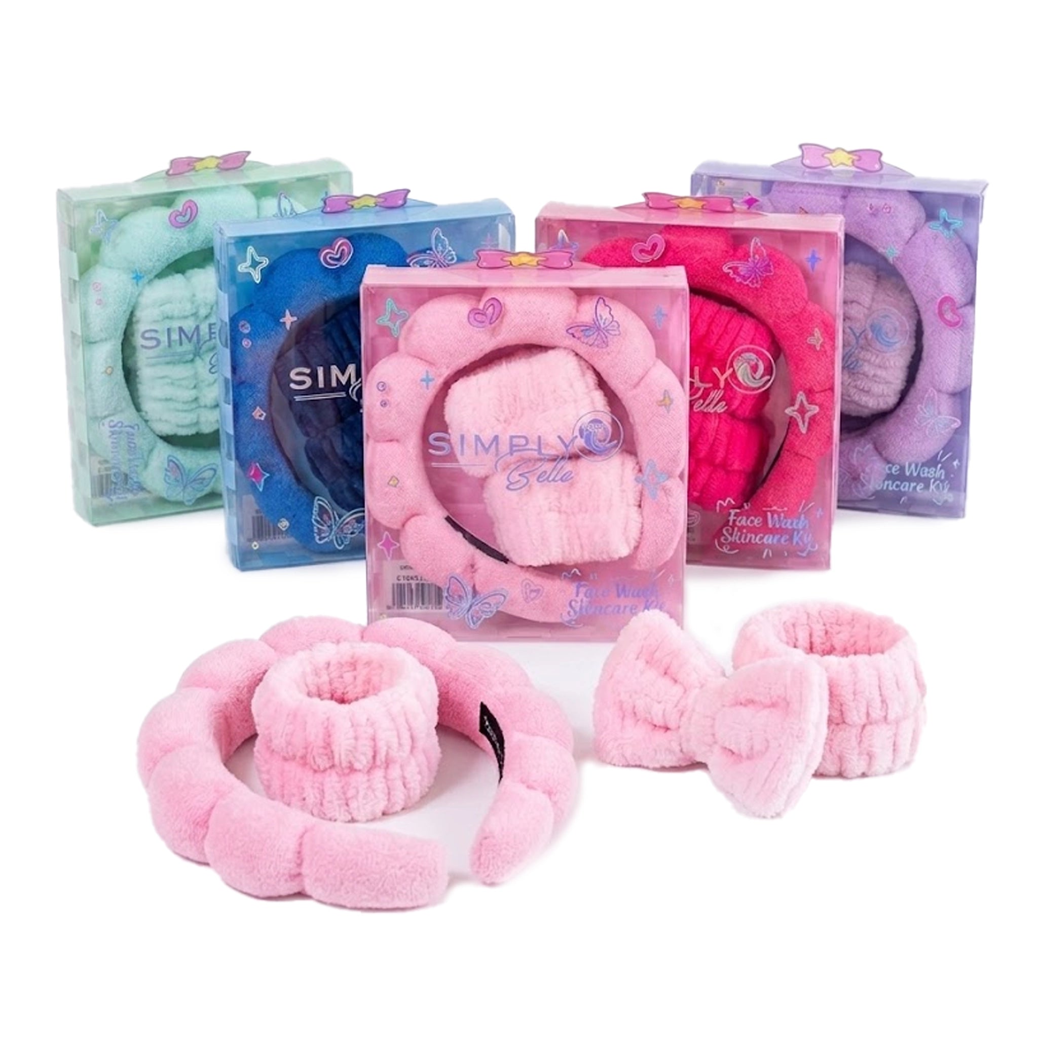 Simply Bella Spa Headband And Wristband 12 Sets (5 Colors)