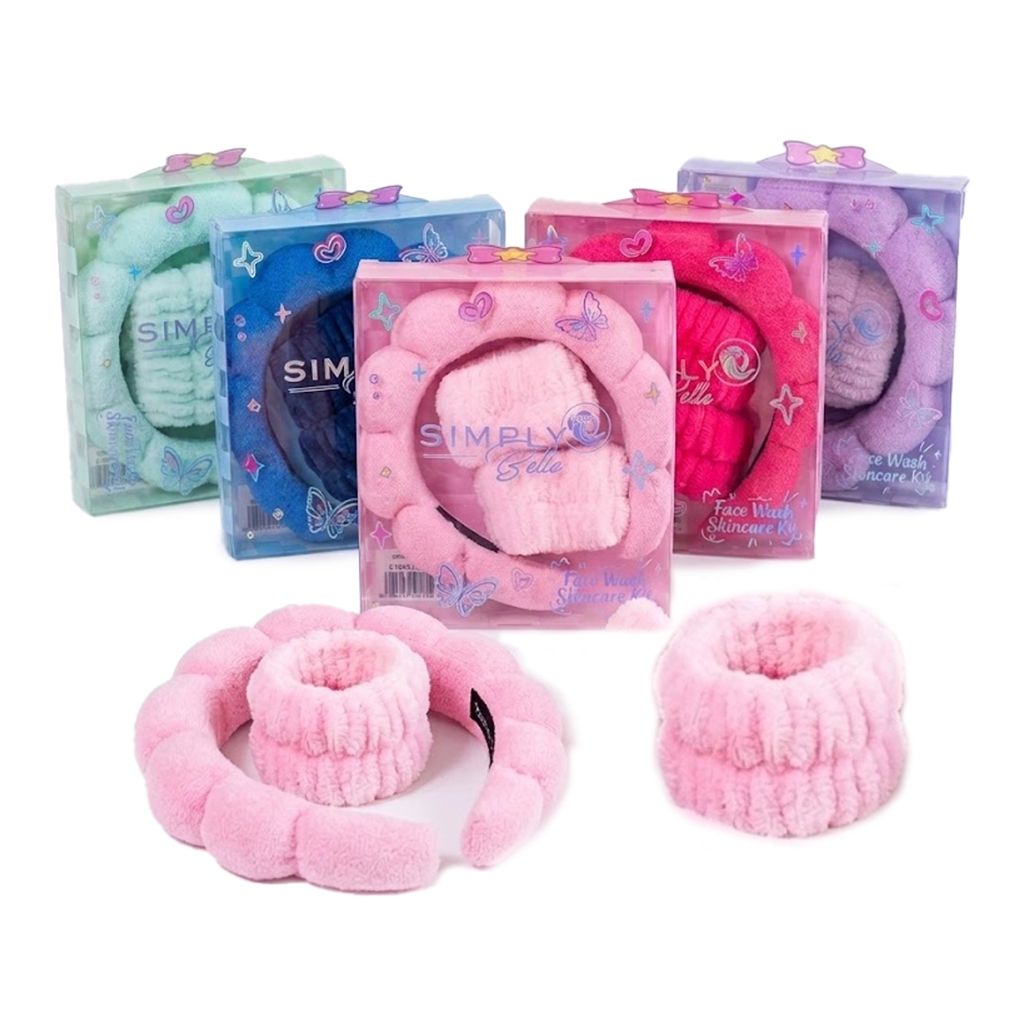 Simply Bella Spa Headband And Wristband 12 Sets (5 Colors)