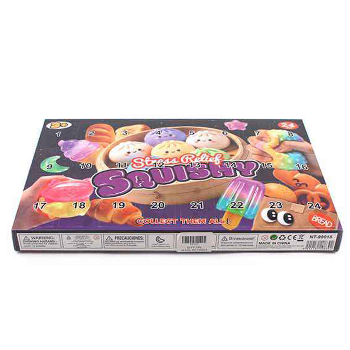 24-Day Food & Steamed Bun Mochi Squishy Advent Calendar | Stress Relief Fidget Toy Blind Box Set (STY17)