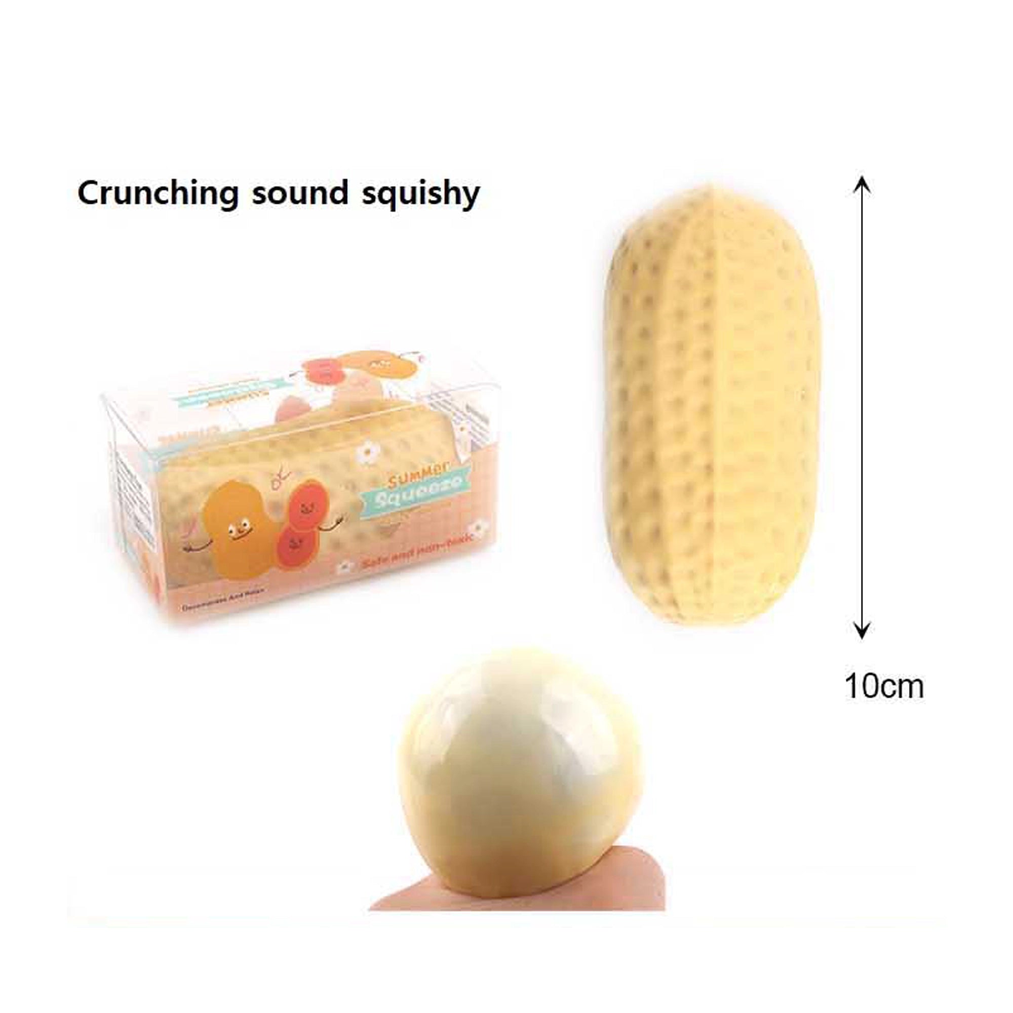Peanut Crunching Sound Squishy Fidget Toy – 10cm ASMR Sensory Stress Reliever (STY21)