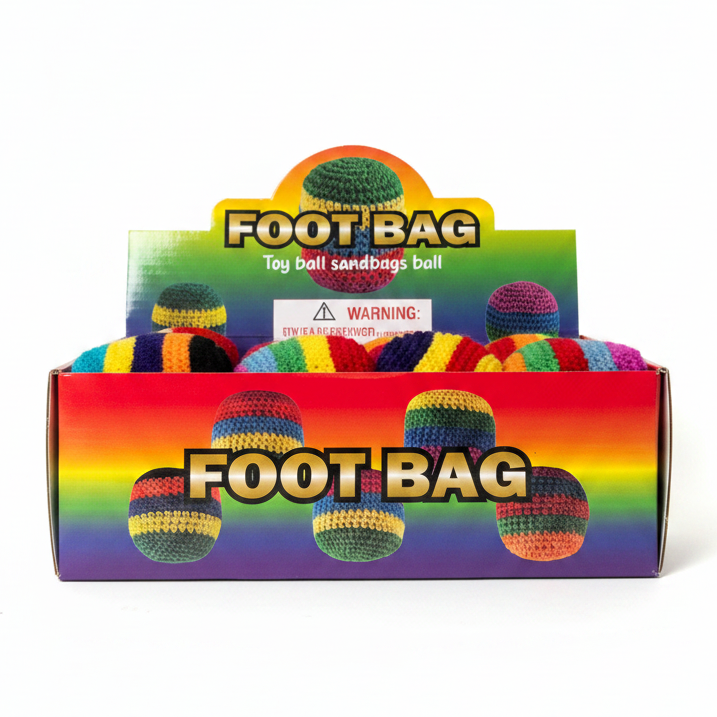 Classic Crochet Foot Bag Hacky Sack Set – Colorful Woven Juggling Balls & Sandbags for Kids, Teens, and Adults – Outdoor Backyard Games & Foot Fitness (1-Piece / Bulk Assorted Colors)