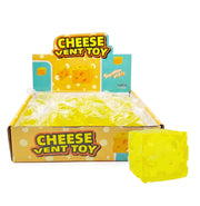 Cheese Vent Toy Squeeze Blocks – 2-Inch Yellow Sensory Stress Cubes, Squishy Novelty Fidget Toys for Kids & Adults, Bulk Party Favors & Classroom Rewards (SQ-323)