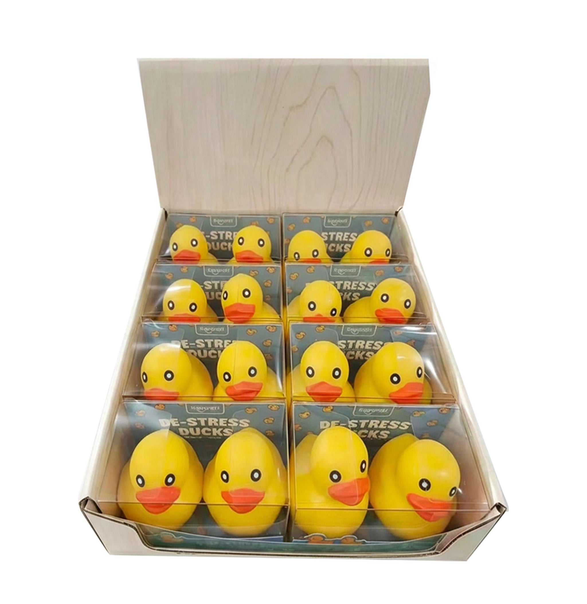 Yellow Rubber De-Stress Ducks – 2-Pack Squeeze Stress Relief Toys
